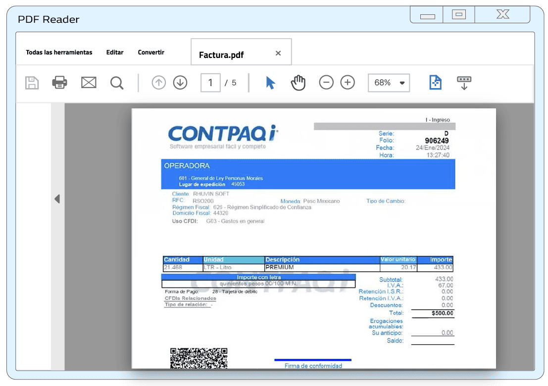 Impresión del XML en PDF